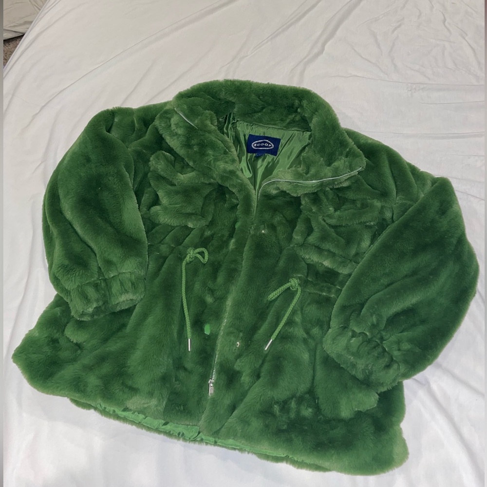 Scoop Faux Fur Oversized Jacket with Cinch Waist